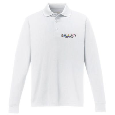 Equality Hurts No One Equal Rights Lgbtq Performance Long Sleeve Polo