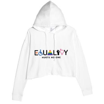 Equality Hurts No One Equal Rights Lgbtq Crop Fleece Hoodie