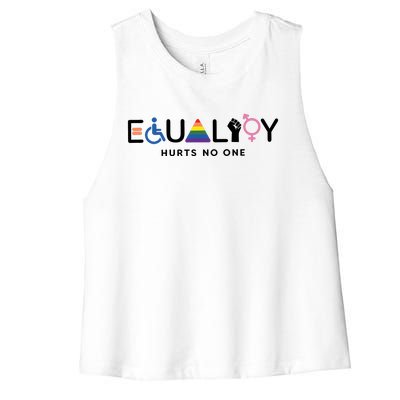 Equality Hurts No One Equal Rights Lgbtq Women's Racerback Cropped Tank