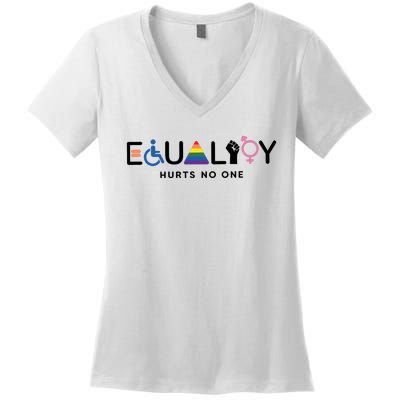 Equality Hurts No One Equal Rights Lgbtq Women's V-Neck T-Shirt