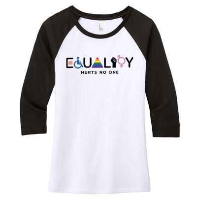 Equality Hurts No One Equal Rights Lgbtq Women's Tri-Blend 3/4-Sleeve Raglan Shirt