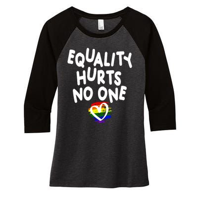 Equality Hurts No One Women's Tri-Blend 3/4-Sleeve Raglan Shirt