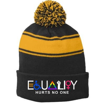 Equality Hurts No One LGBT Stripe Pom Pom Beanie