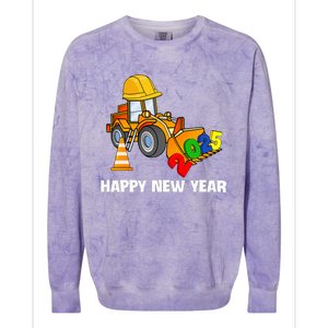 Excavator Happy New Year 2025 Nye Party Colorblast Crewneck Sweatshirt