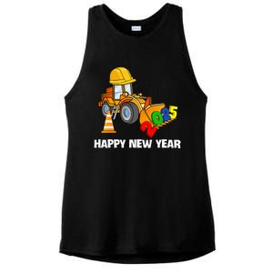 Excavator Happy New Year 2025 Nye Party Ladies PosiCharge Tri-Blend Wicking Tank