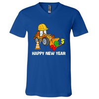 Excavator Happy New Year 2025 Nye Party V-Neck T-Shirt