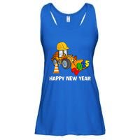 Excavator Happy New Year 2025 Nye Party Ladies Essential Flowy Tank