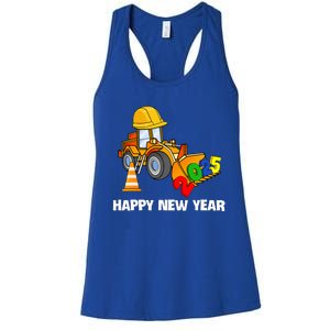 Excavator Happy New Year 2025 Nye Party Women's Racerback Tank