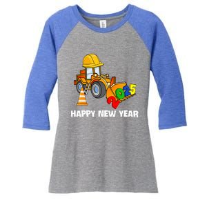 Excavator Happy New Year 2025 Nye Party Women's Tri-Blend 3/4-Sleeve Raglan Shirt