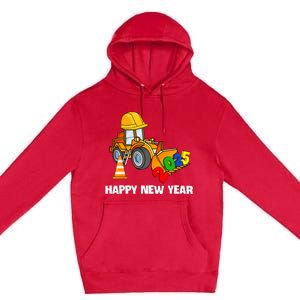 Excavator Happy New Year 2025 Nye Party Premium Pullover Hoodie