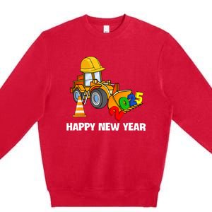 Excavator Happy New Year 2025 Nye Party Premium Crewneck Sweatshirt