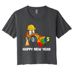 Excavator Happy New Year 2025 Nye Party Women's Crop Top Tee