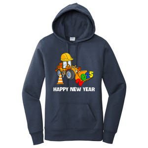 Excavator Happy New Year 2025 Nye Party Women's Pullover Hoodie