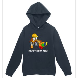 Excavator Happy New Year 2025 Nye Party Urban Pullover Hoodie