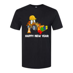 Excavator Happy New Year 2025 Nye Party Softstyle CVC T-Shirt