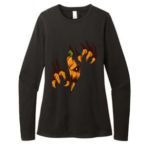 Evil Halloween Pumpkin Jack O Lantern Inside Womens CVC Long Sleeve Shirt