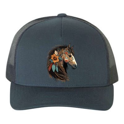 Equestrian Horse Portrait Western CowGirl Horseback Riding Yupoong Adult 5-Panel Trucker Hat