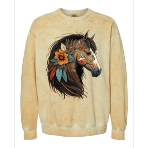 Equestrian Horse Portrait Western Cow Horseback Riding Colorblast Crewneck Sweatshirt