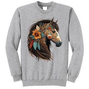 Equestrian Horse Portrait Western Cow Horseback Riding Tall Sweatshirt