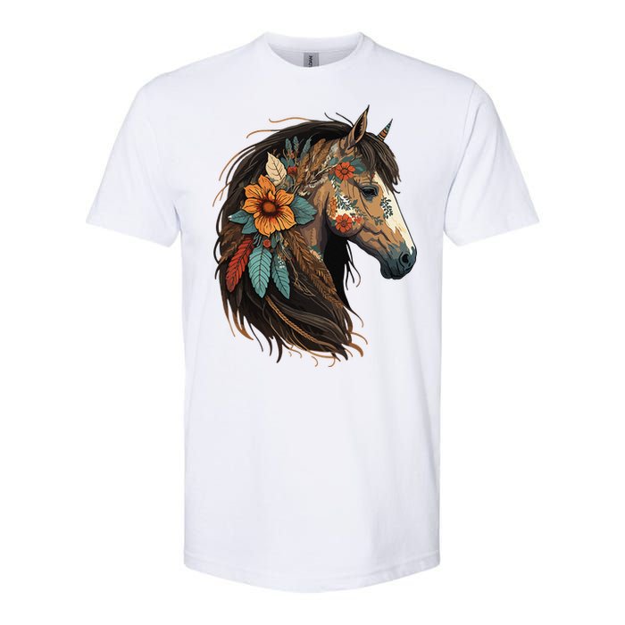 Equestrian Horse Portrait Western Cow Horseback Riding Softstyle CVC T-Shirt