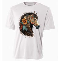 Equestrian Horse Portrait Western Cow Horseback Riding Cooling Performance Crew T-Shirt