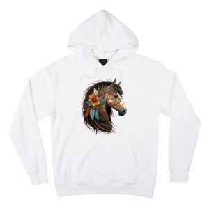 Equestrian Horse Portrait Western Cow Horseback Riding Hoodie