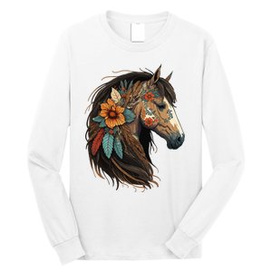 Equestrian Horse Portrait Western Cow Horseback Riding Long Sleeve Shirt