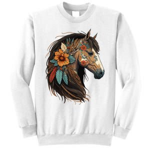 Equestrian Horse Portrait Western Cow Horseback Riding Sweatshirt