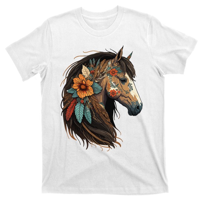 Equestrian Horse Portrait Western Cow Horseback Riding T-Shirt