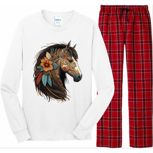 Equestrian Horse Portrait Western Cow Horseback Riding Long Sleeve Pajama Set