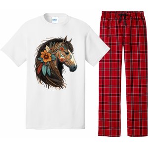 Equestrian Horse Portrait Western Cow Horseback Riding Pajama Set