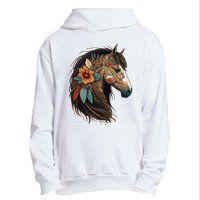 Equestrian Horse Portrait Western Cow Horseback Riding Urban Pullover Hoodie