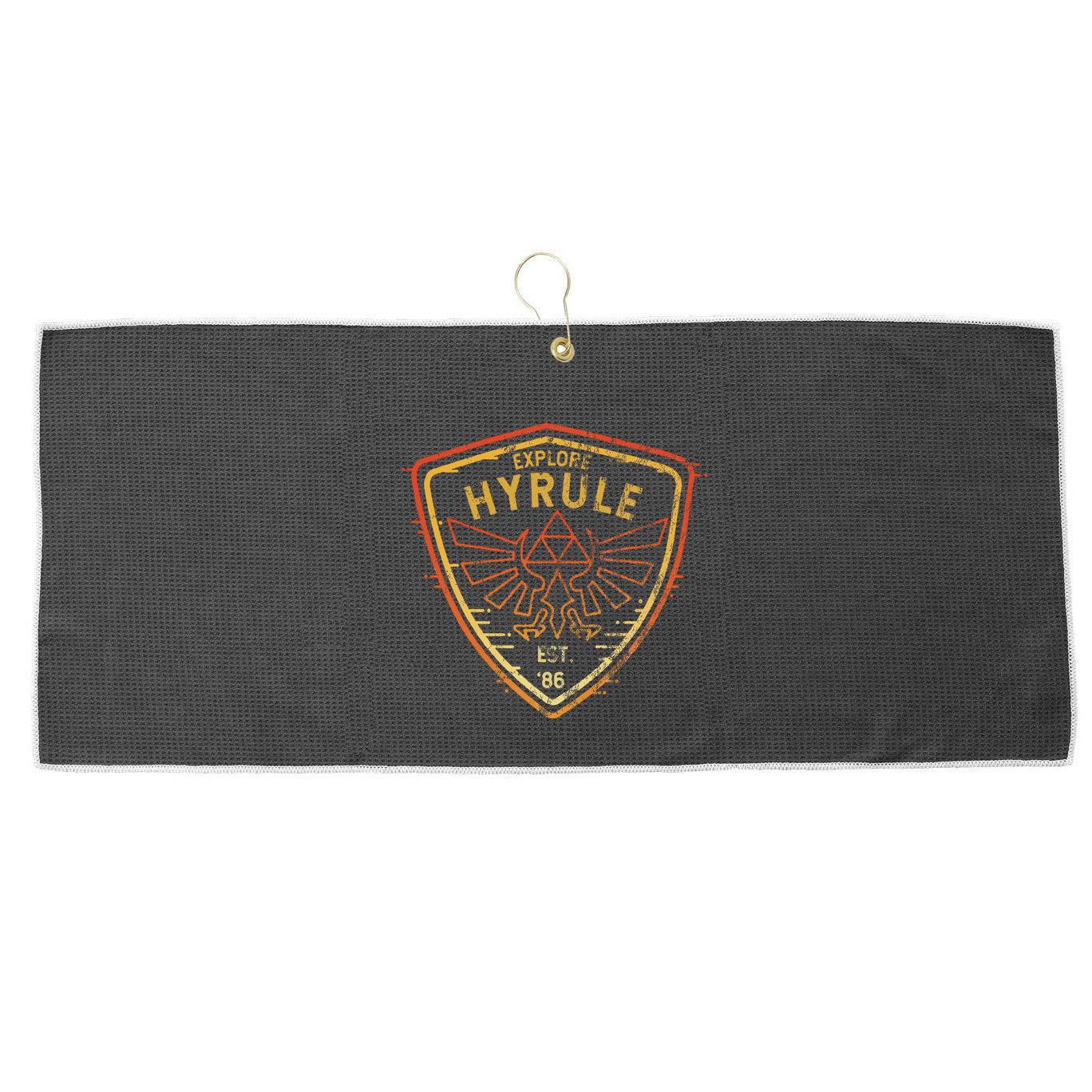 Explore Hyrule Patch Large Microfiber Waffle Golf Towel