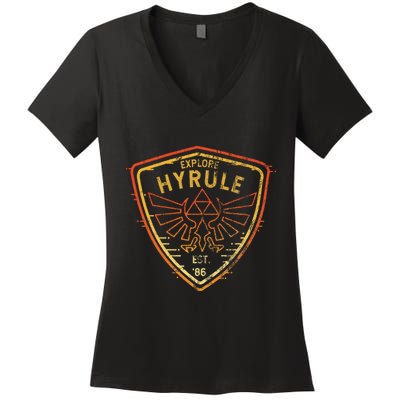 Explore Hyrule Patch Women's V-Neck T-Shirt