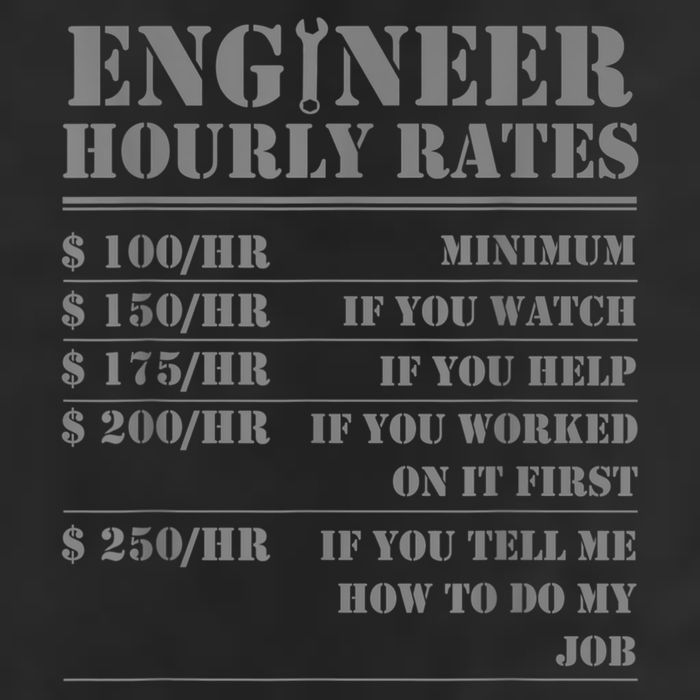 Engineer Hourly Rate Funny Engineering Mechanical Civil Gift Cool Comfort Performance Bucket Hat