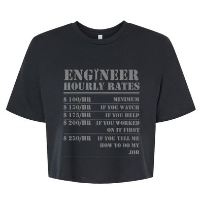 Engineer Hourly Rate Funny Engineering Mechanical Civil Gift Bella+Canvas Jersey Crop Tee