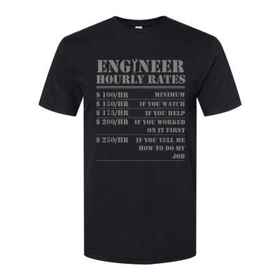 Engineer Hourly Rate Funny Engineering Mechanical Civil Gift Softstyle® CVC T-Shirt