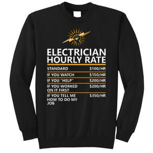 Electrician Hourly Rate Funny Sweatshirt