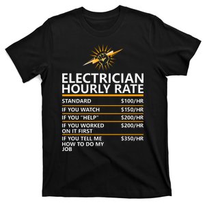 Electrician Hourly Rate Funny T-Shirt