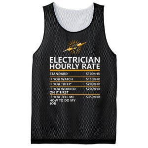 Electrician Hourly Rate Funny Mesh Reversible Basketball Jersey Tank