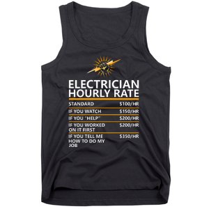 Electrician Hourly Rate Funny Tank Top