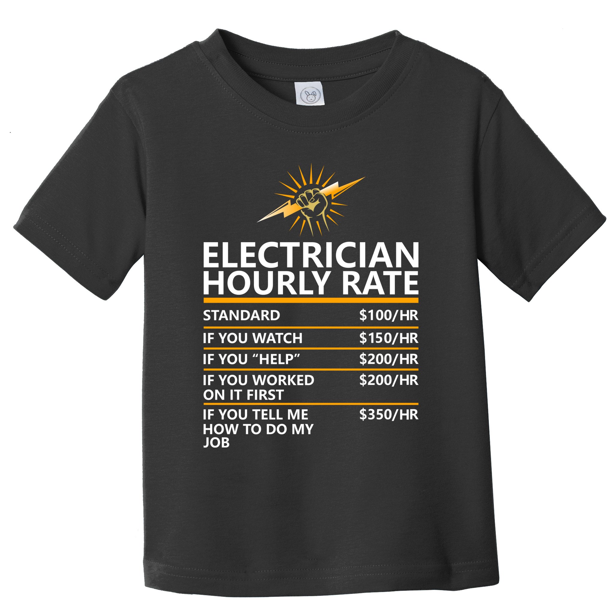 Electrician Hourly Rate Funny Toddler T-Shirt