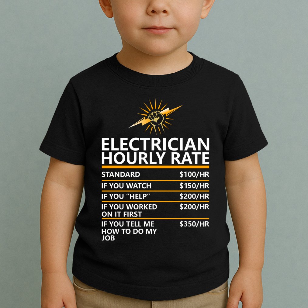 Electrician Hourly Rate Funny Toddler T-Shirt