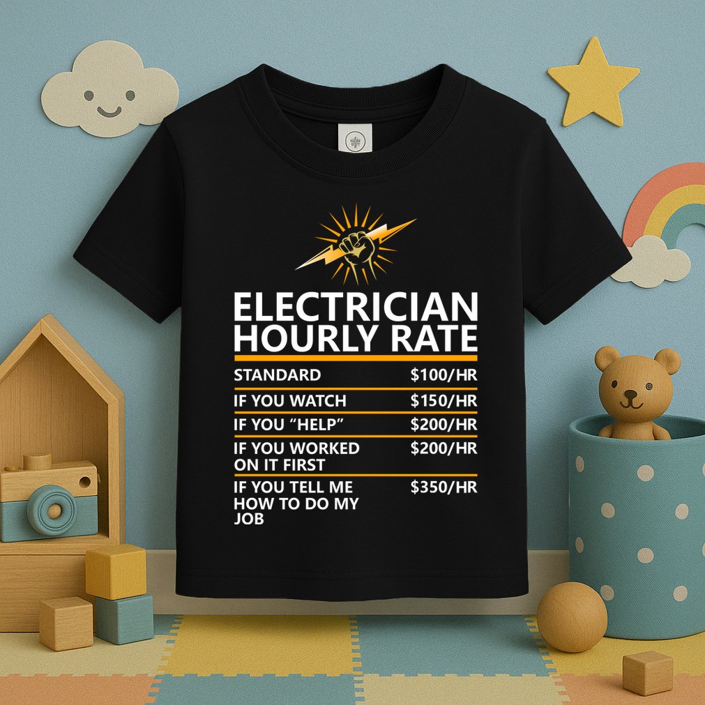 Electrician Hourly Rate Funny Toddler T-Shirt