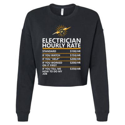 Electrician Hourly Rate Funny Cropped Pullover Crew