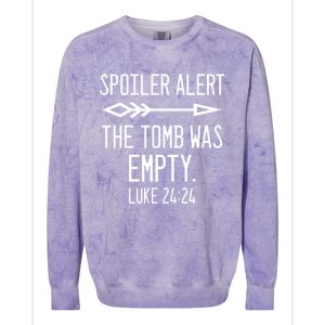 Easter He's Risen Spoiler Alert The Tomb Is Empty Christian Gift Colorblast Crewneck Sweatshirt