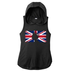 Elizabeth Her Royal Highness Queen Of England Flag Ladies PosiCharge Tri-Blend Wicking Draft Hoodie Tank