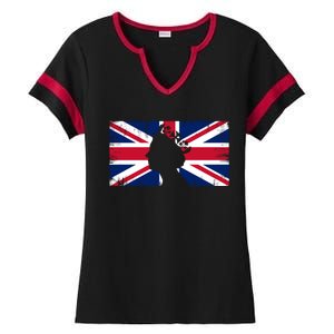 Elizabeth Her Royal Highness Queen Of England Flag Ladies Halftime Notch Neck Tee