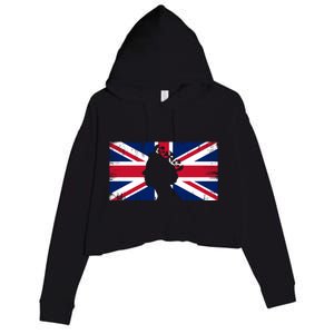 Elizabeth Her Royal Highness Queen Of England Flag Crop Fleece Hoodie