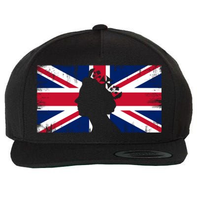 Elizabeth Her Royal Highness Queen Of England Flag Wool Snapback Cap